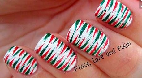 Abstract Candy Cane Nail art