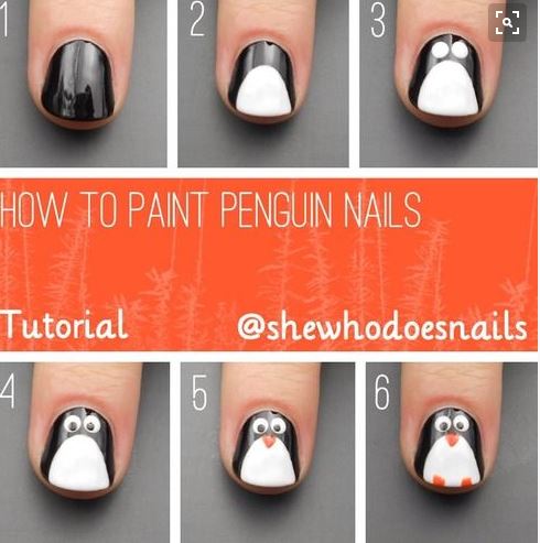 Penguin Nail Art Tutorial